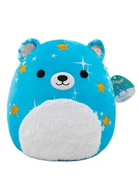 Squishmallows Star Blue Bear Plush Pillow - Cute Star Print